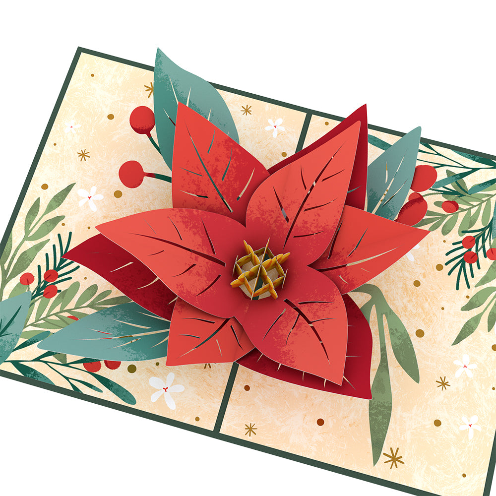 Christmas Poinsettia Bloom Pop-Up Card、mySite、solidvoid