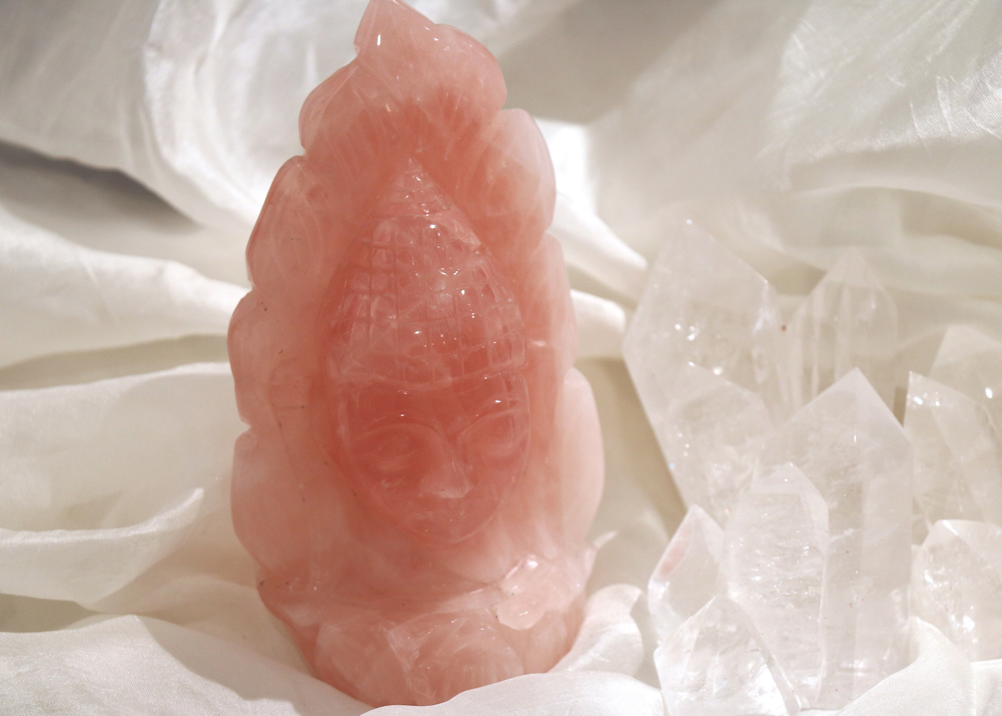 Buddha Statue - Rose Quartz (17cm)、mySite、topwebapps
