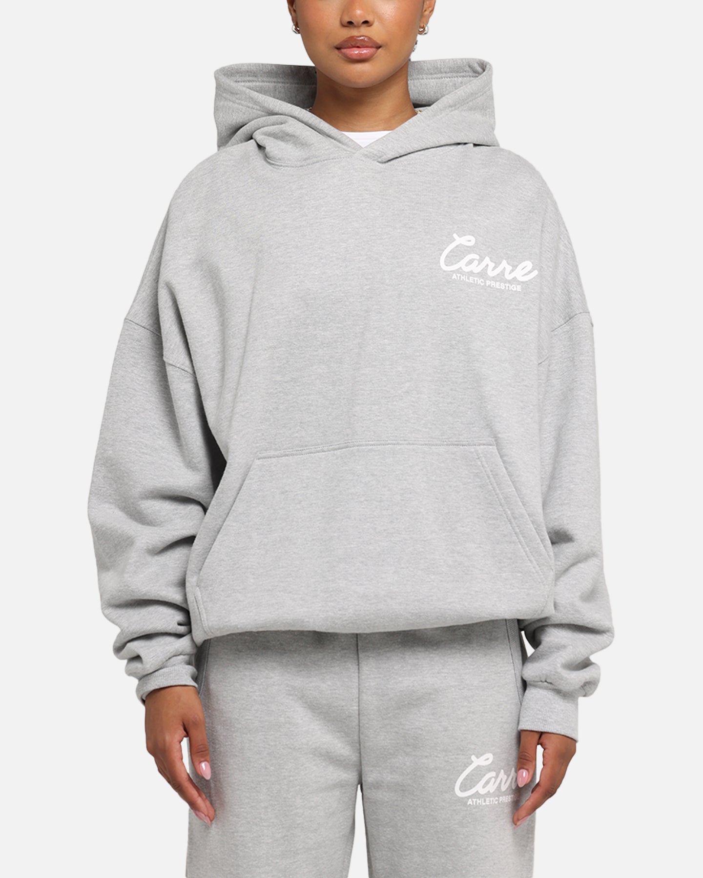 Carre Prestige Script Hoodie Grey Marle、mySite、zt4zffjzw
