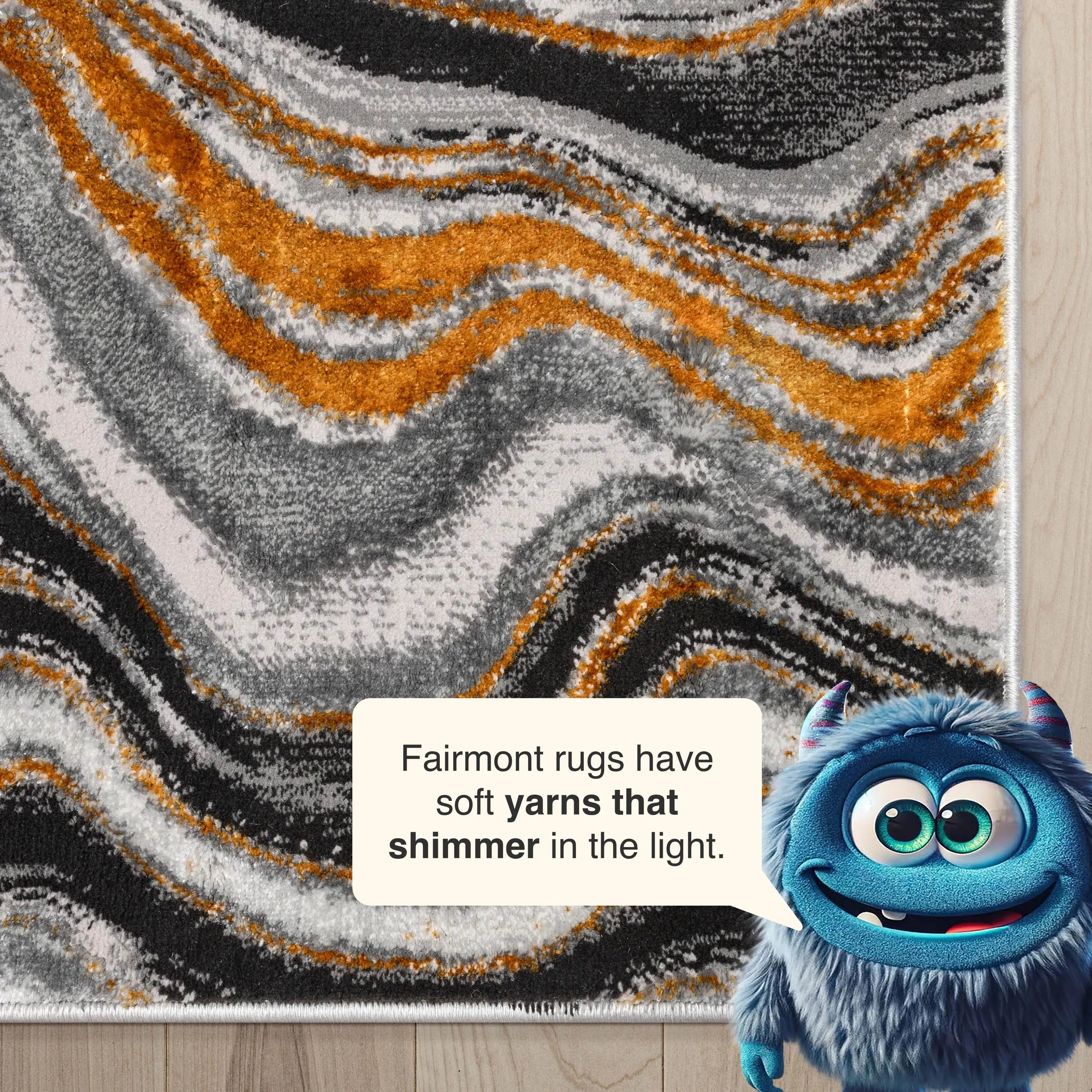 Warren Retro Abstract Waves Glam Rug、mySite、gigharbornorthrealestate