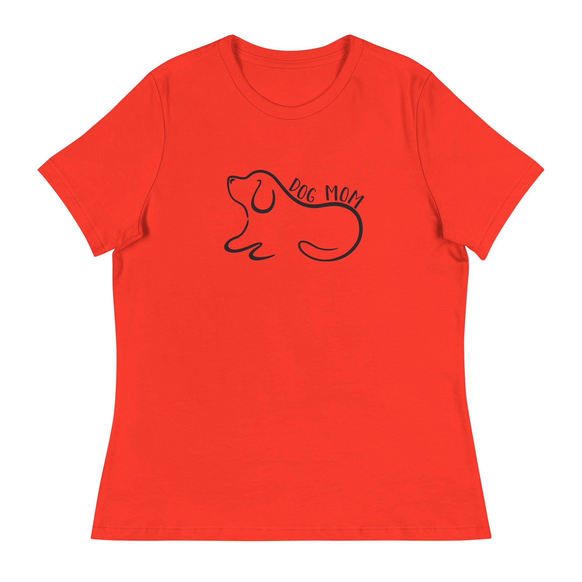 Dog Mom Outlined Women's Relaxed T-Shirt、mySite、camillekostekn
