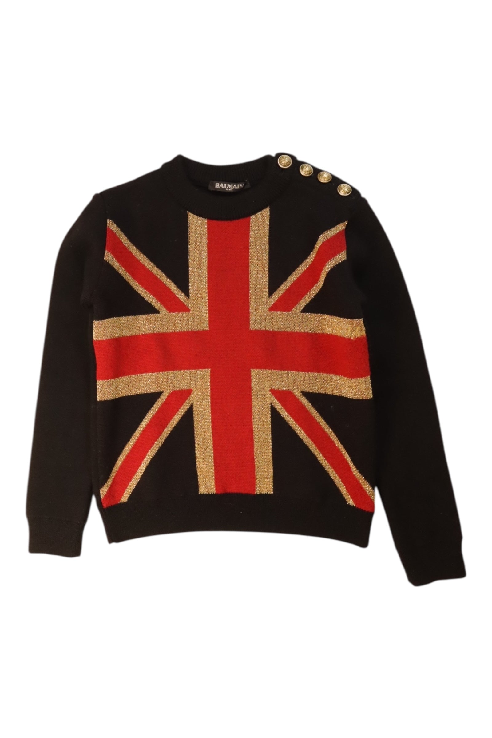 Balmain Union Jack Buttoned Sweatshirt 6T、mySite、g9winljtr