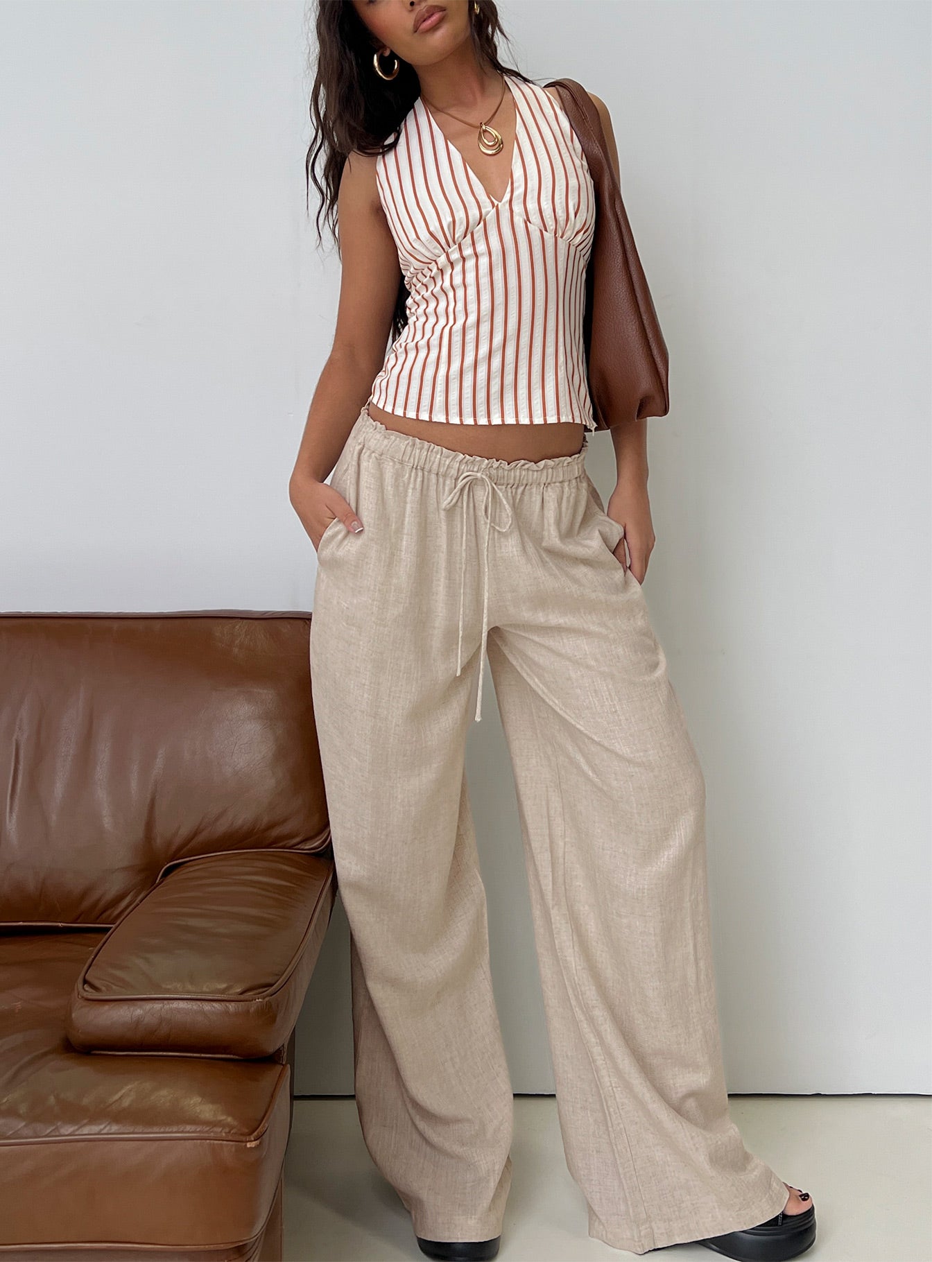 Radiant Beam Halter Top Orange Stripe、mySite、solidvoid