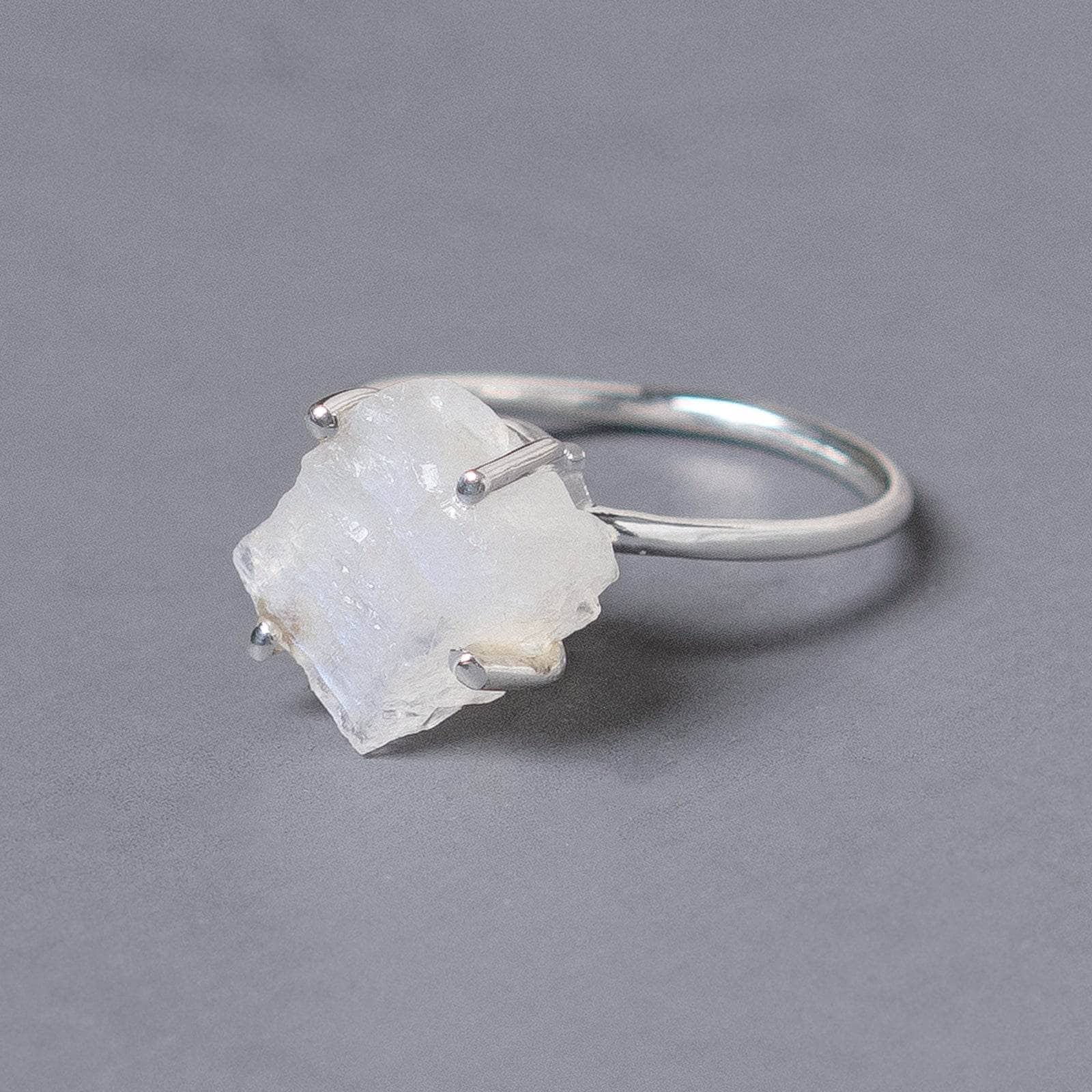 Rainbow Moonstone Raw Freeform Gold or Silver Ring、mySite、hinf8tx79
