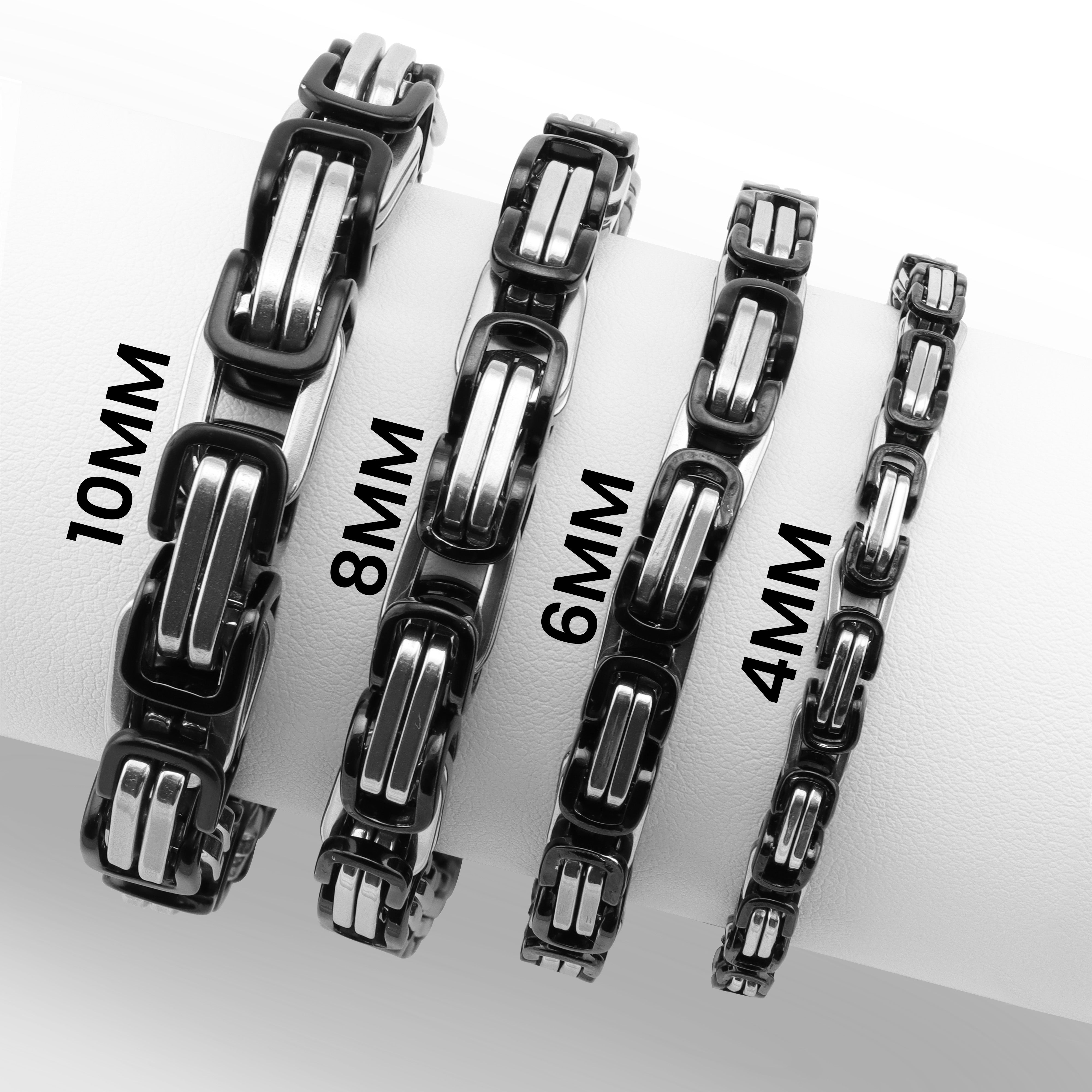 Stainless Steel And Black Byzantine Chain Bracelet / BRJ9092、mySite、dreamappss