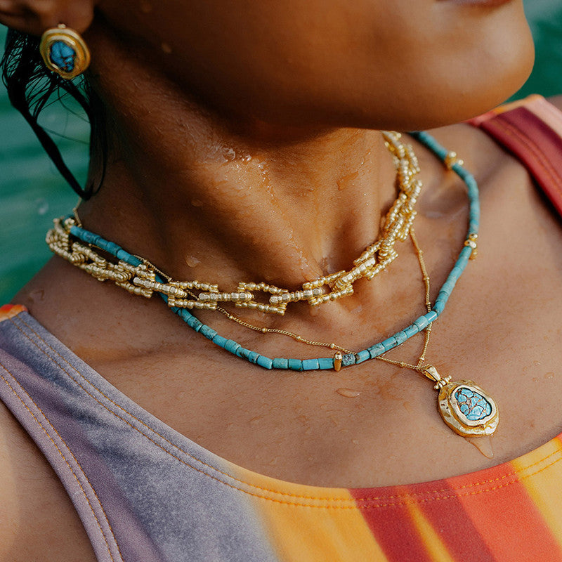 Chunky Dotted Chain Necklace | 14K Gold Plated、mySite、camillekostekn