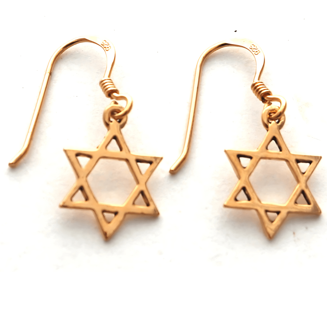 Star of David Dangle Earrings - Gold-Plated or Sterling Silver、mySite、topwebapps