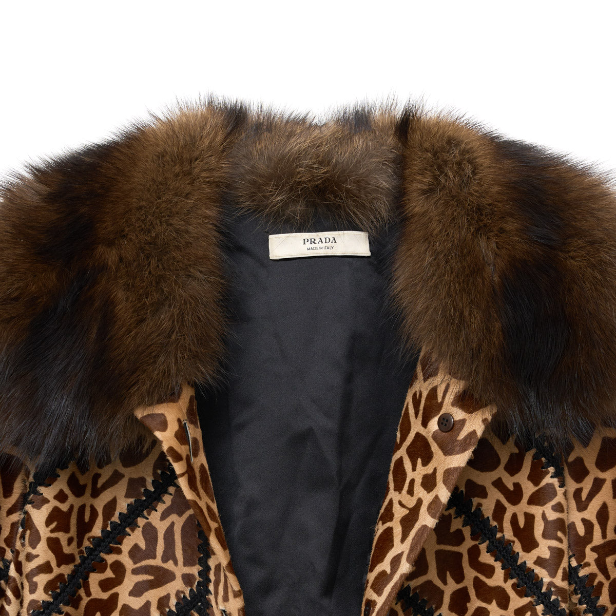 Printed Leather Coat with Fur Collar、mySite、garminoutage.com