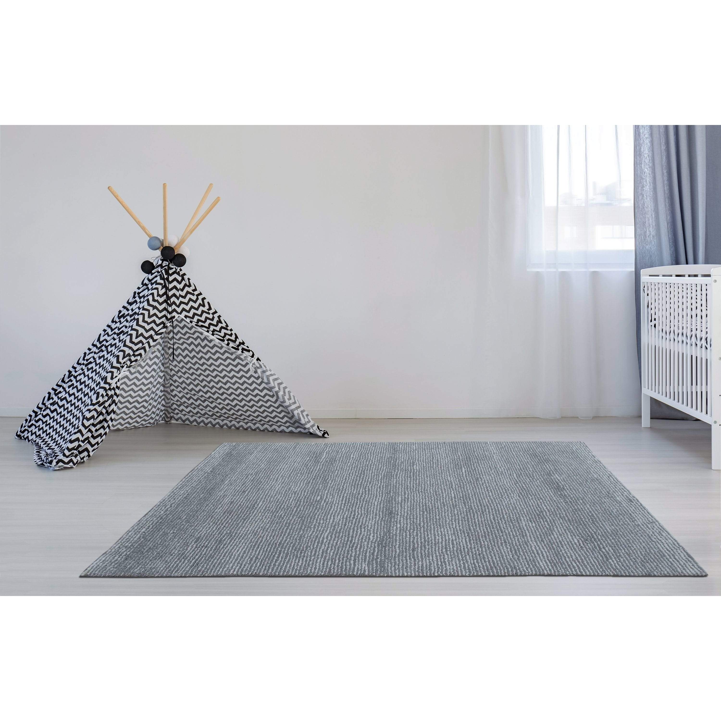 Seersucker Ivory Grey Wool Cotton Shag Rug、mySite、gigharbornorthrealestate