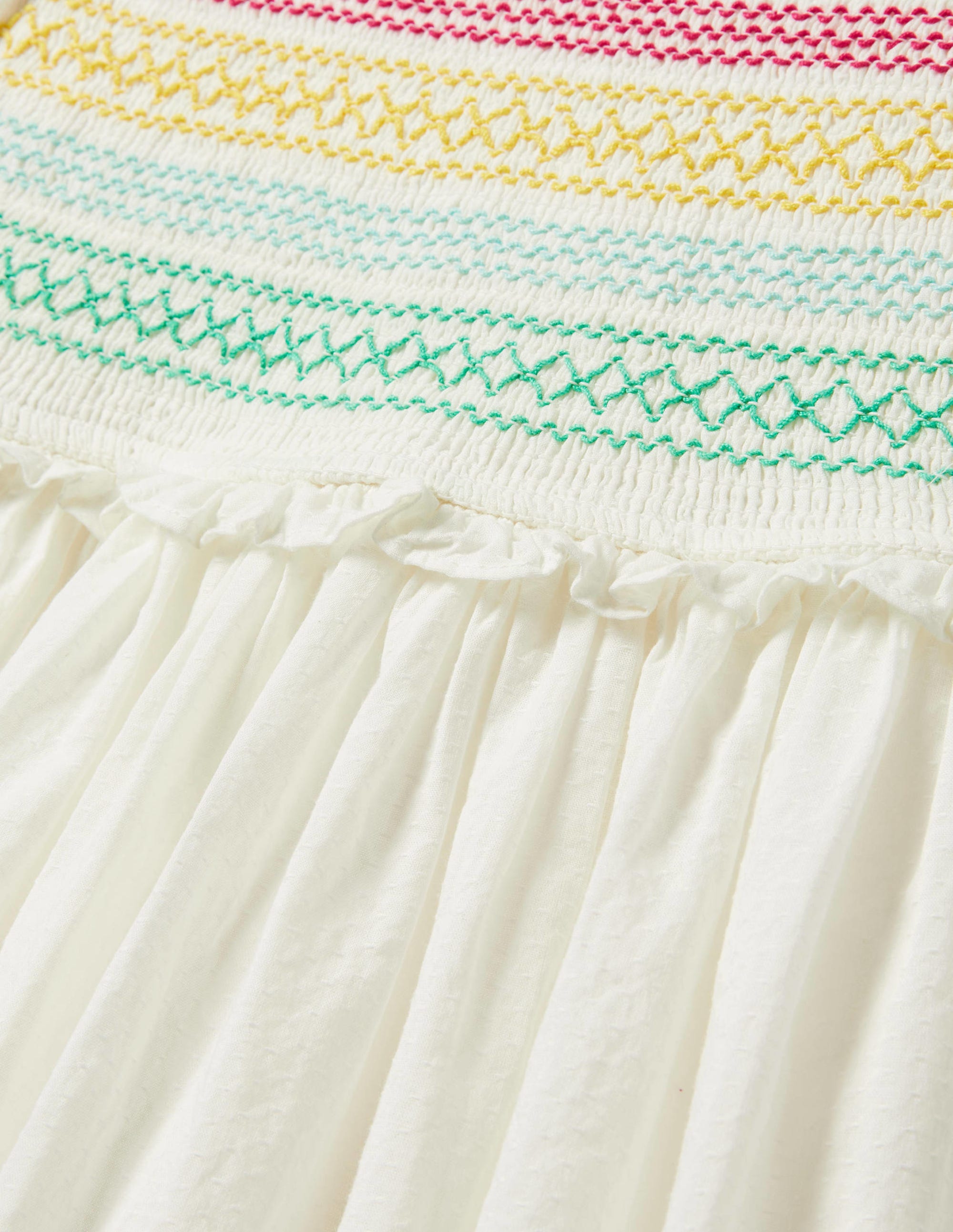  Floral Smocked Dress-Ivory Embroidered、mySite、ashleygrahame