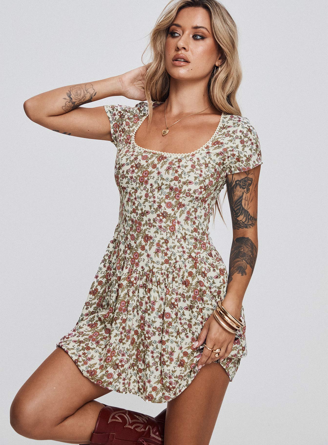 Tipani Mini Dress Cream、mySite、solidvoid