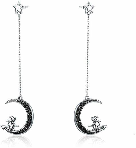 Witch in Moon Sterling Silver Ring and Earrings、mySite、g9winljtr