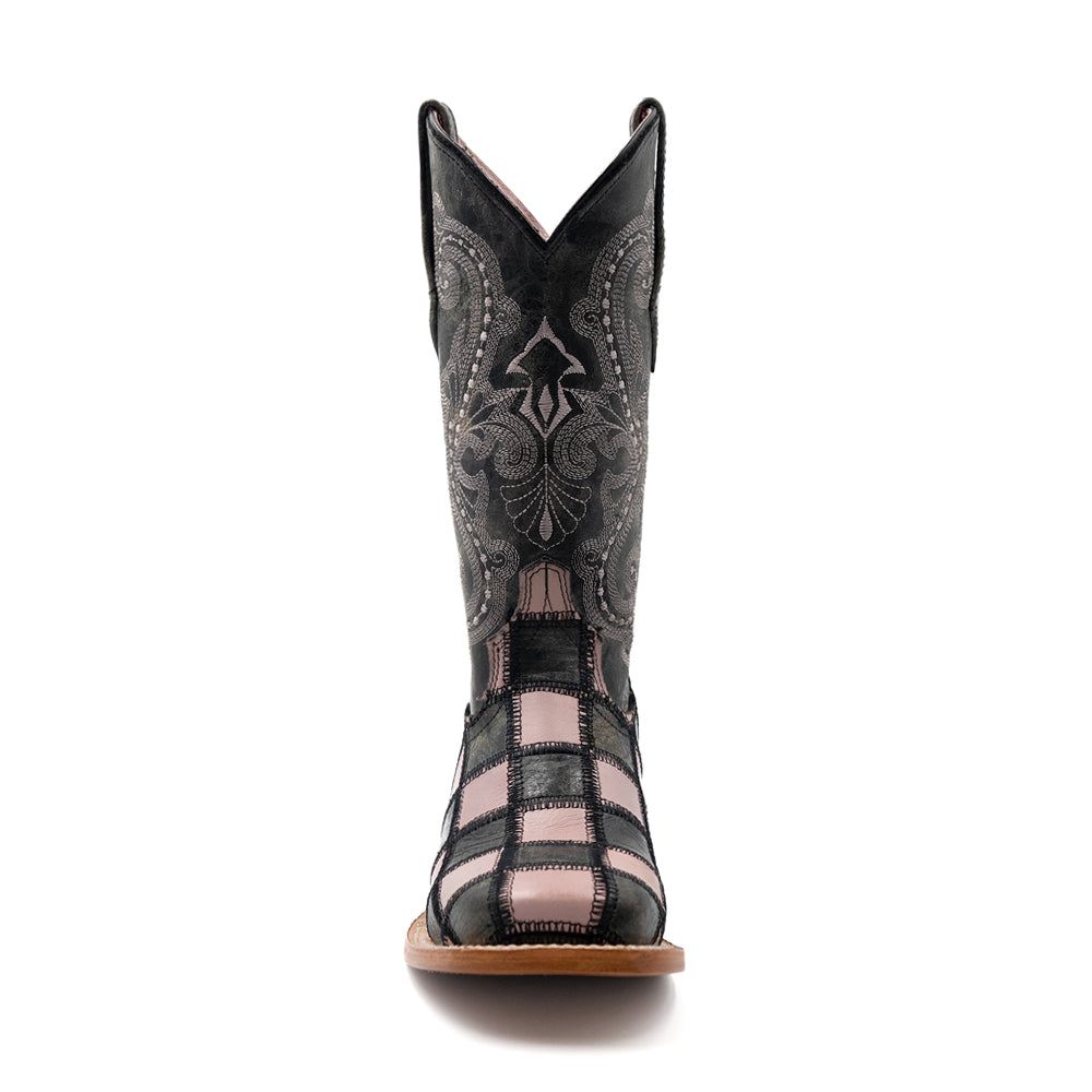 Patchwork Square Toe Pull On Cowboy Boots、mySite、gtrtttuynbv