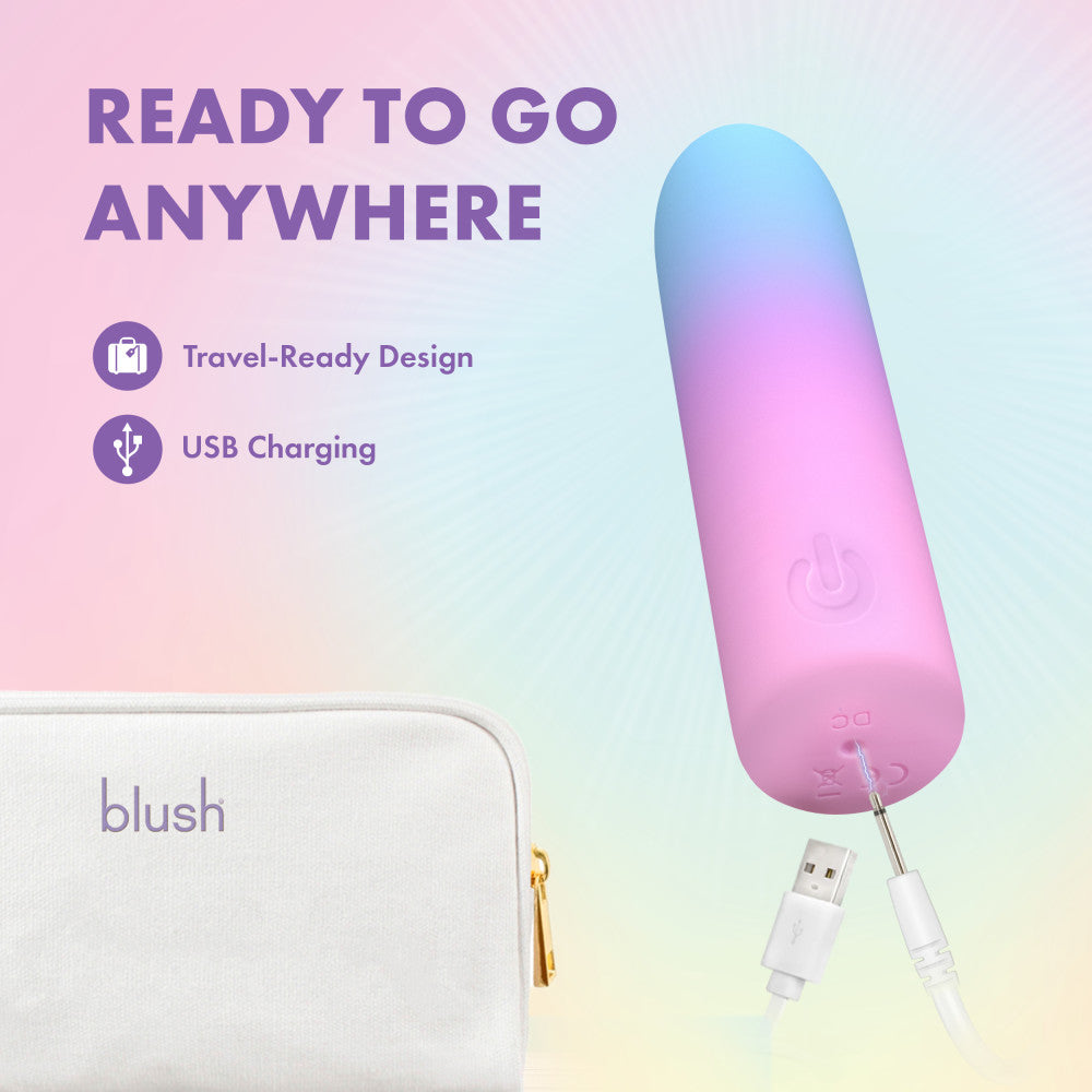 Play With Me by Blush ®| Berry Burst 4 Inch Silicone Bullet Vibrator – USB Rechargeable Clitoral Nipple Massager – In Multicolor、mySite、bottomscart