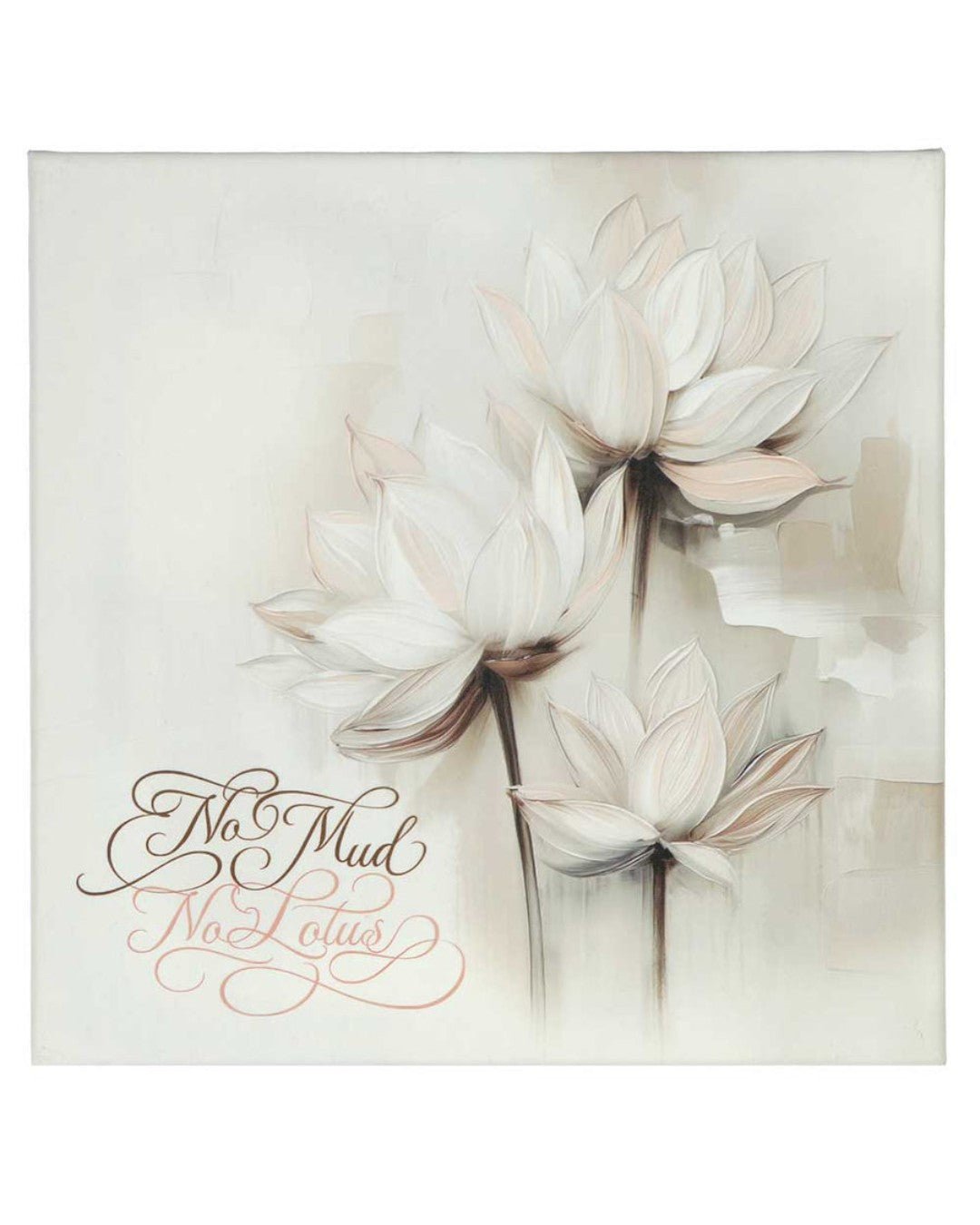No Mud No Lotus Inspirational Canvas Print Wall Art、mySite、topwebapps