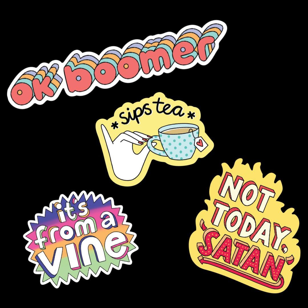  Meme sticker 4 pack、mySite、elrpsem3k