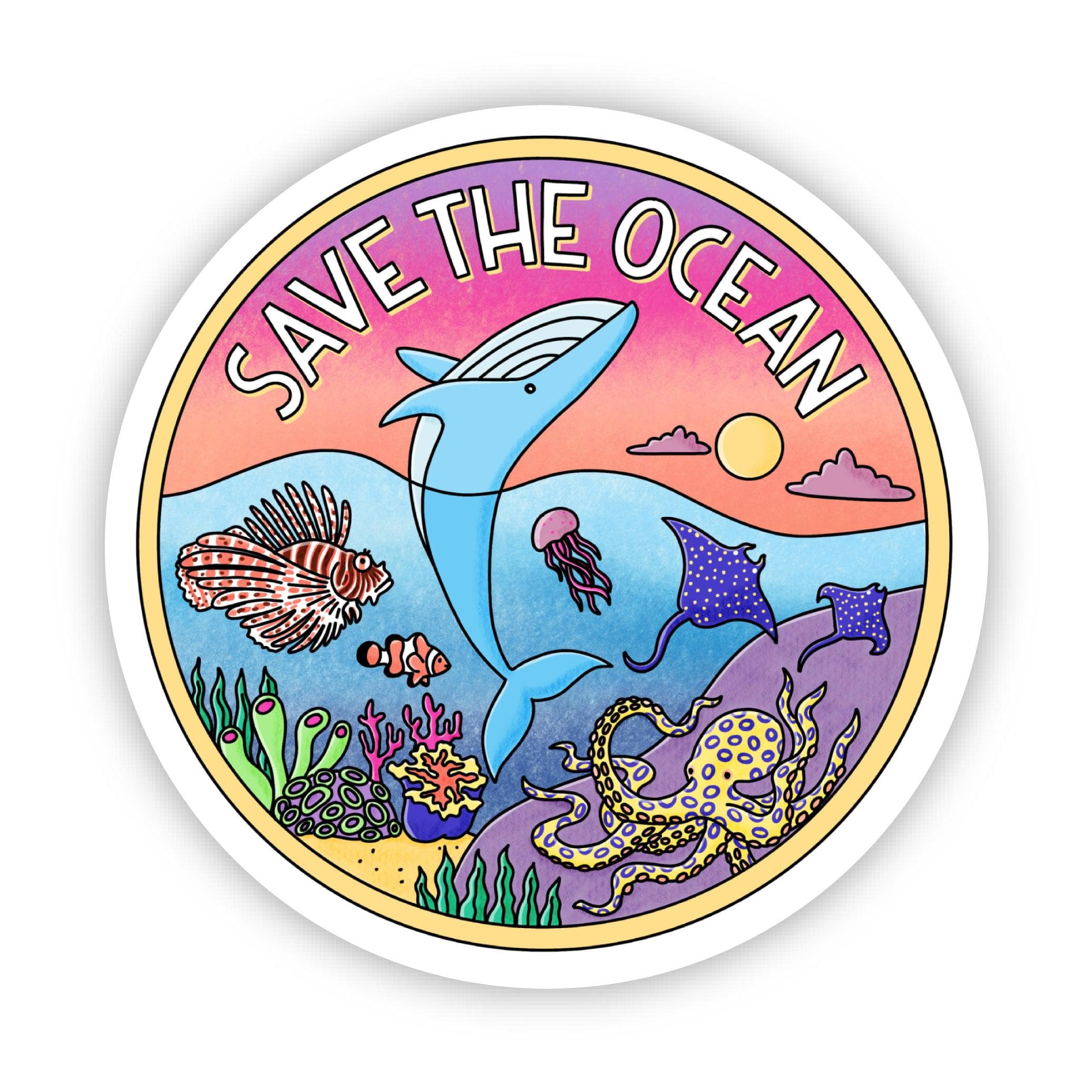 Save The Ocean Coral Reef Sticker、mySite、elrpsem3k