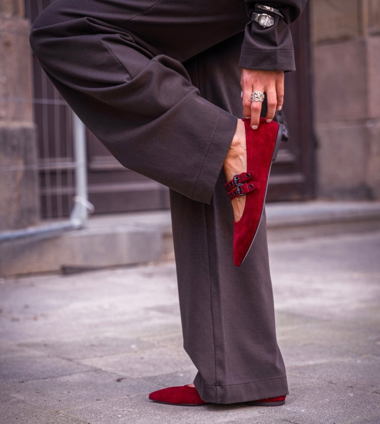 Kennel & Schmenger Greta Suede Double Buckle Mary Jane - Final Sale、mySite、noshort