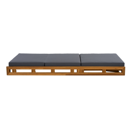 LOUNGE CHAISE SET, ACACIA WOOD WITH WATER-RESISTANT LOUNGE CUSHIONS (CREAM & 4 INCH THICK) - MATCHING DARK GREY VERSION AVAILABLE、、eastwooduniform