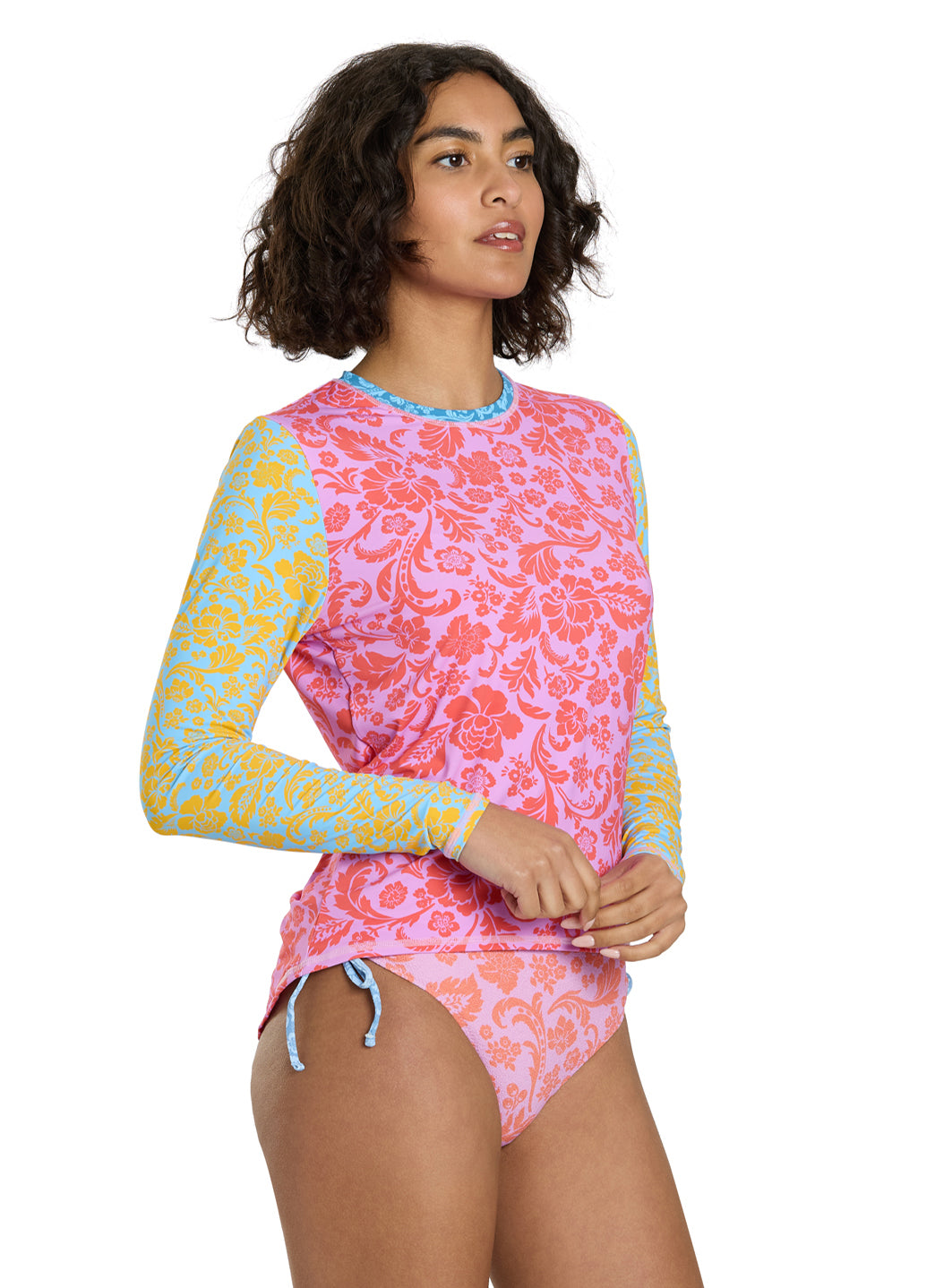 Roxy Women's Tapestry Patchwork Sea Skippin Long Sleeve Rash Guard、mySite、noshort