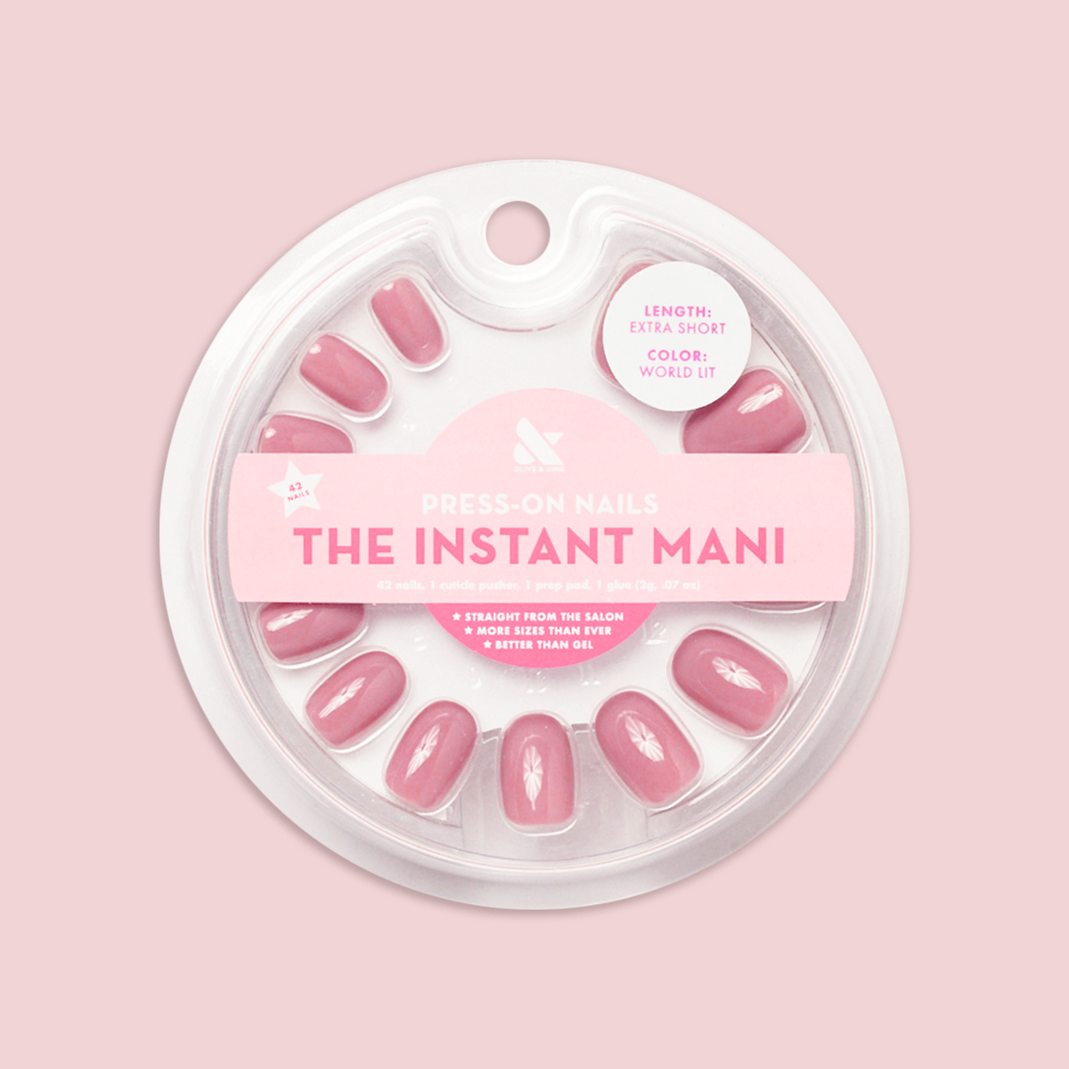 World Lit - Press-On | Extra Short | Round、mySite、solidvoid