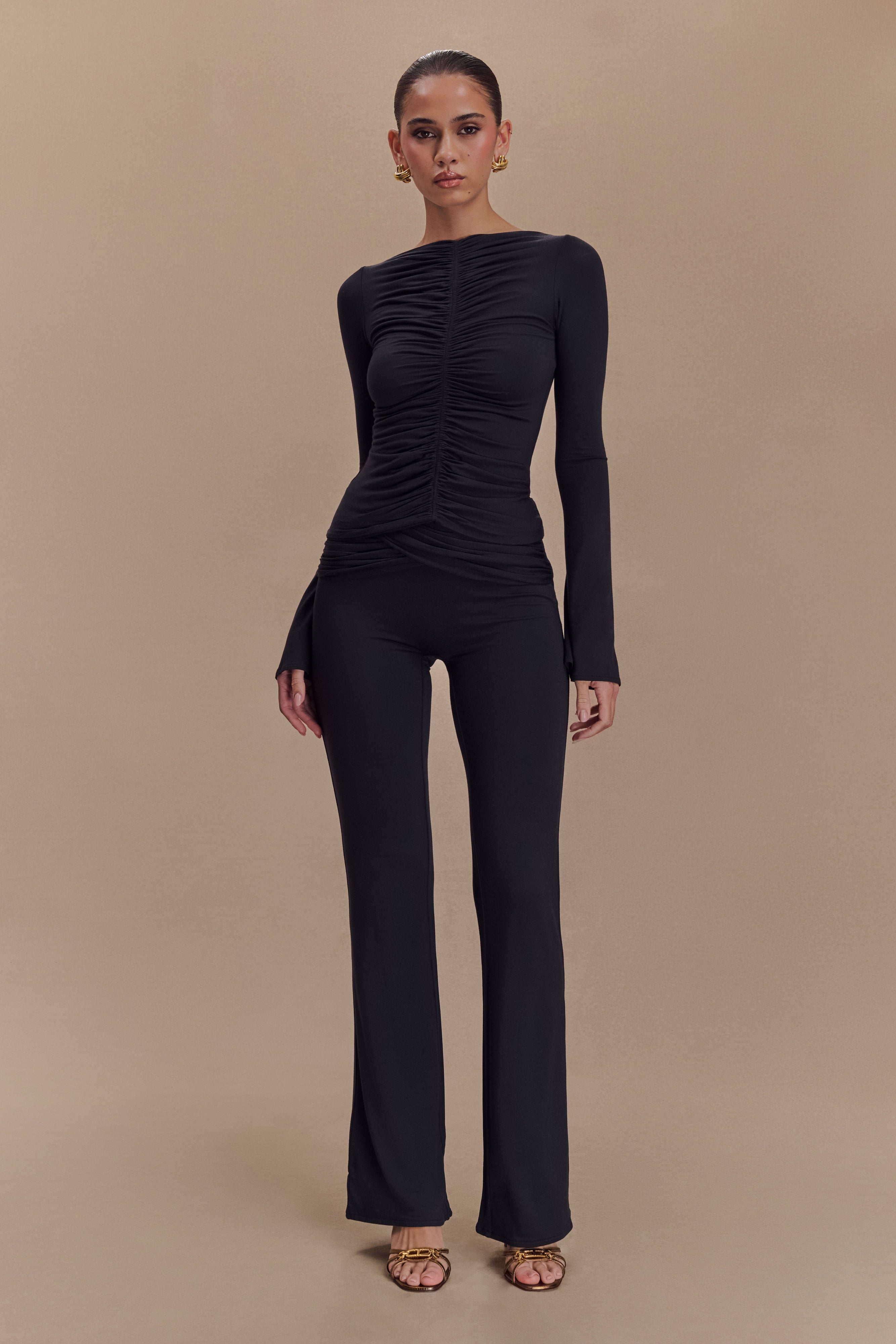 Preston Modal Straight Leg Pants - Black、mySite、solidvoid