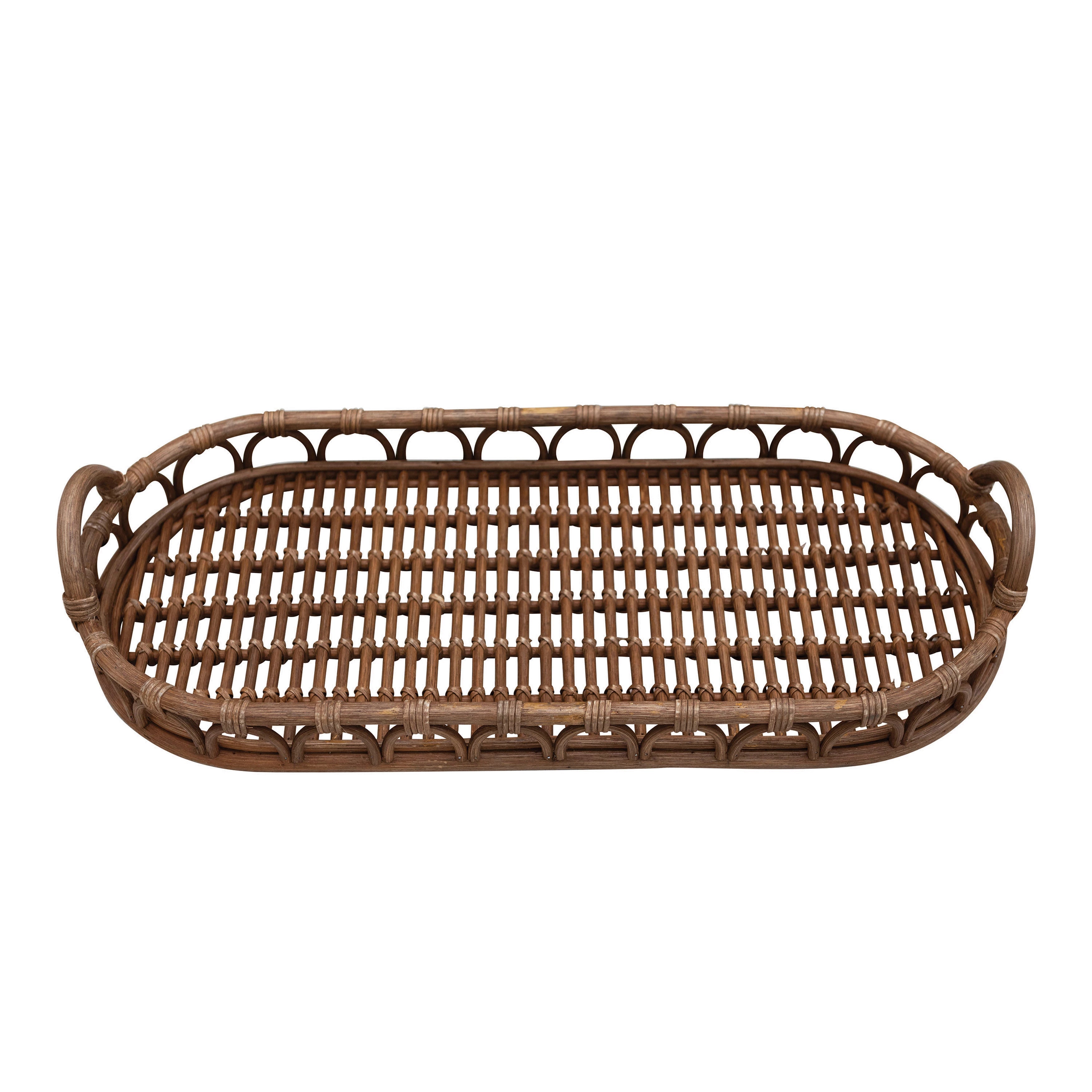  Hand-Woven Rattan Tray with Handles、mySite、elrpsem3k
