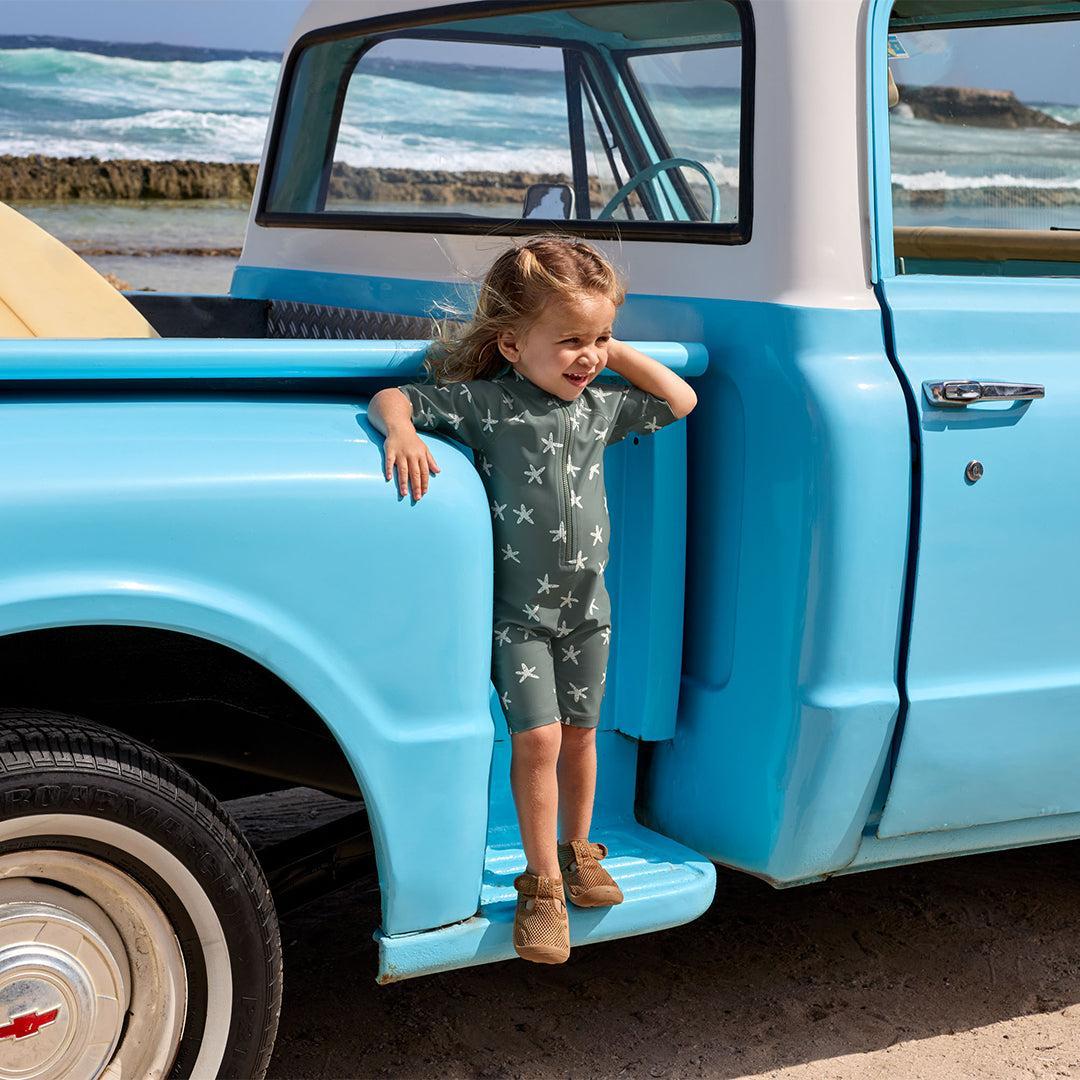  Lassig Short Sleeve Sunsuit - Deep Olive - Starfish、mySite、merchandisen