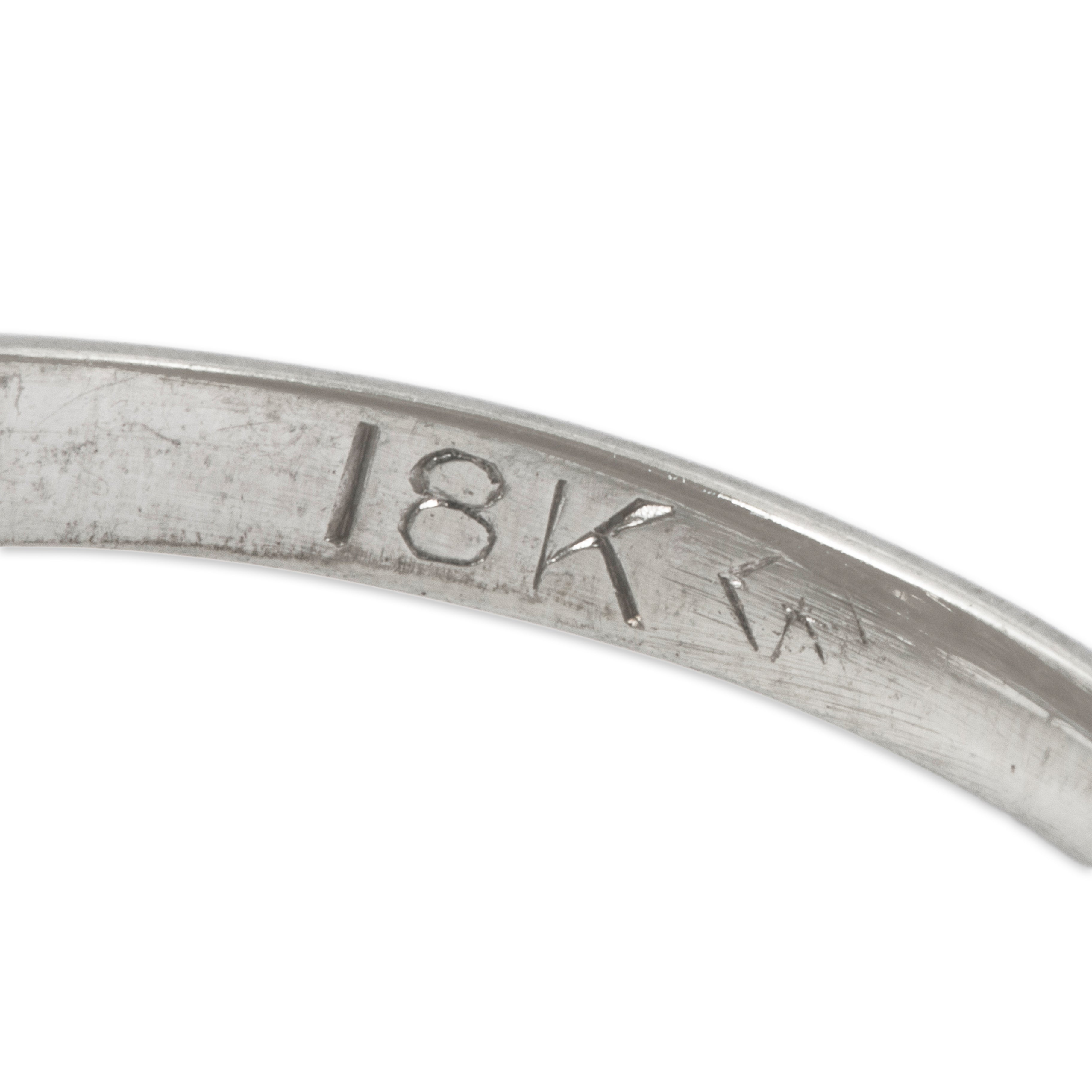 Antique Art Deco 18k White Gold Diamond Dainty Milgrain Ring 4.50、mySite、hinf8tx79