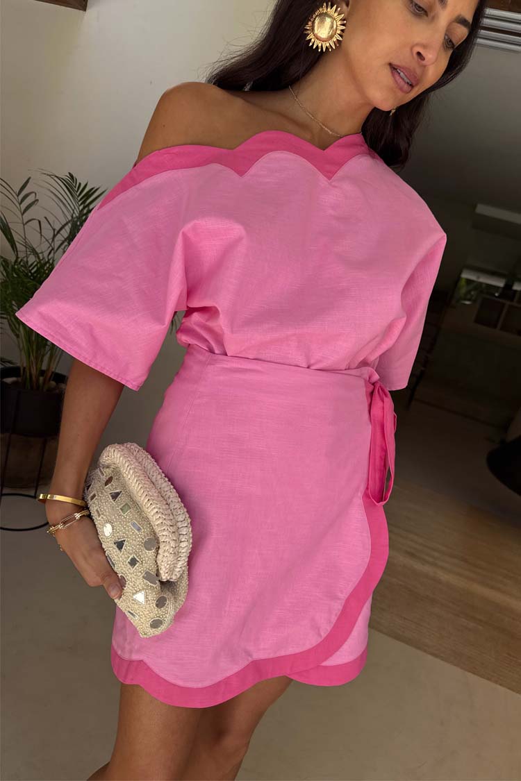 Pink Scallop Mini Jaspre Skirt、mySite、solidvoid