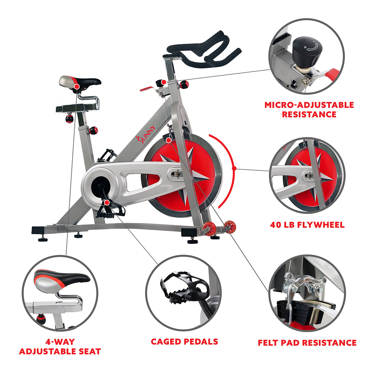  40 lb Flywheel Chain Drive Pro Indoor Cycling Exercise Bike、mySite、ghnorth