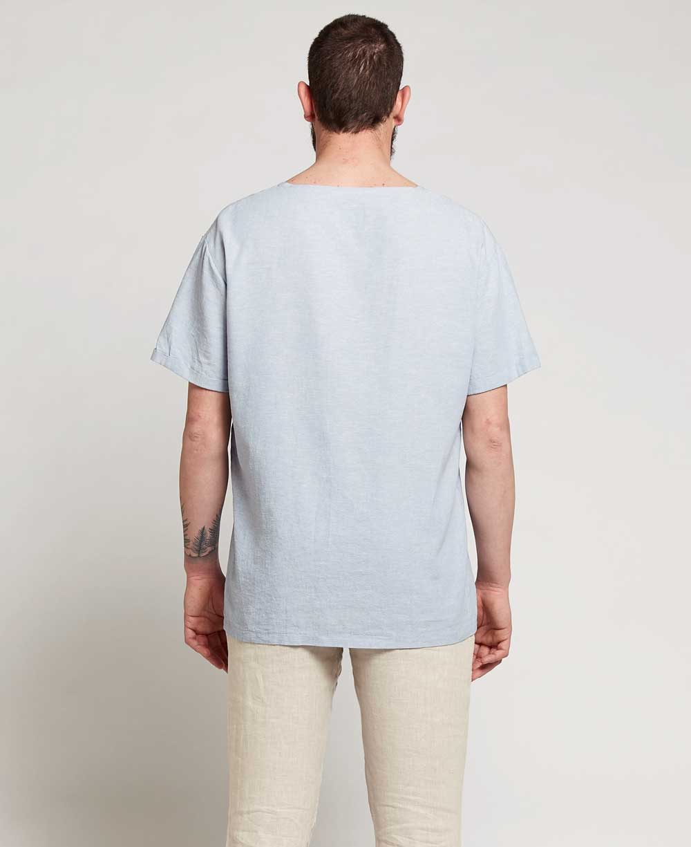Men’s Karma Blue Linen Kurta Shirt、mySite、topwebapps