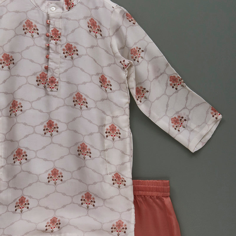 Silk Kurta Pyjama Set | Printed | Multicolour、mySite、camillekostekn