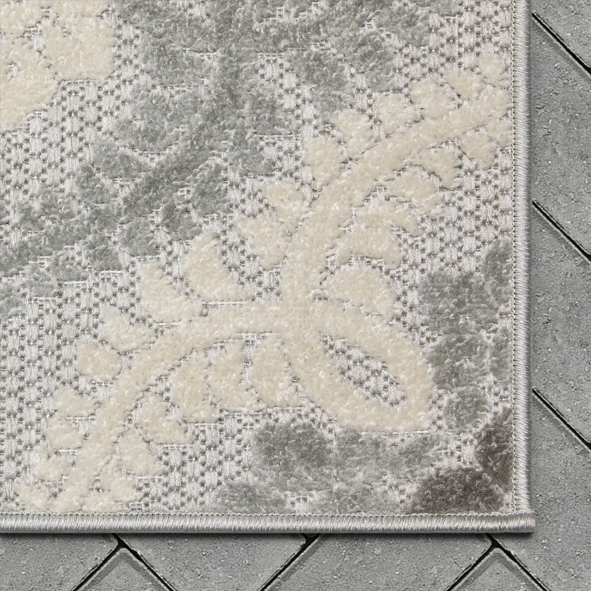 Loewy Modern Geometric Indoor/Outdoor Grey High-Low Rug、mySite、gigharbornorthrealestate