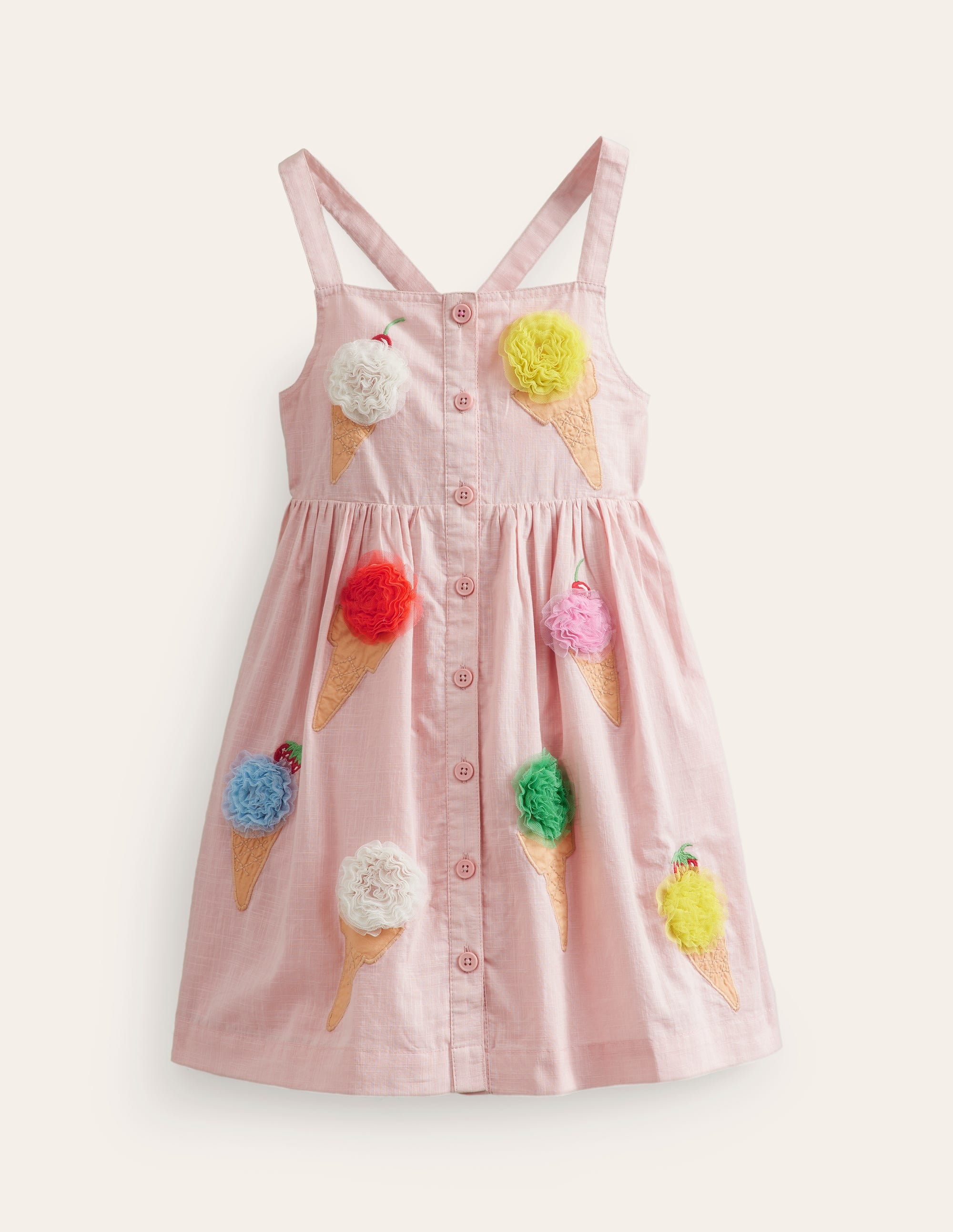  Button Through Logo Dress-Ballet Pink Ice Creams、mySite、ashleygrahame