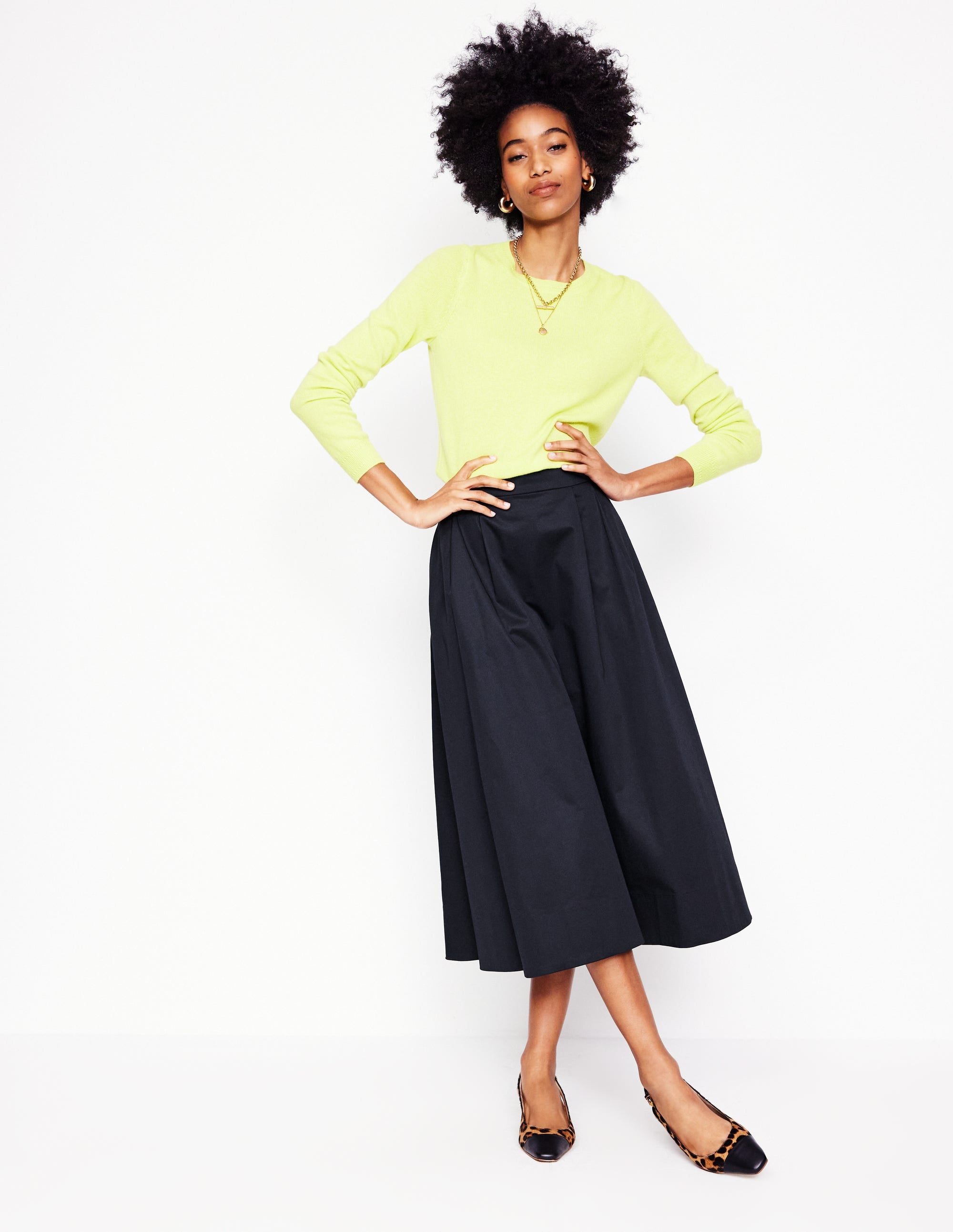  Isabella Cotton Sateen Skirt-Black、mySite、ashleygrahame