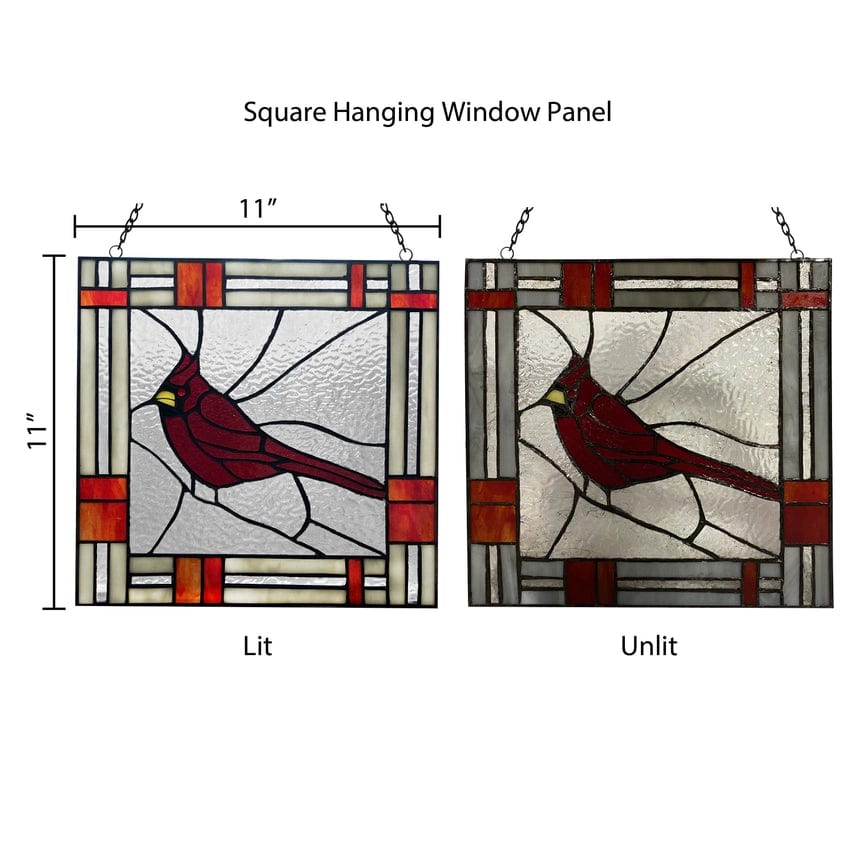 Cardinal Stained Glass Window Panel Handmade in India、mySite、g9winljtr