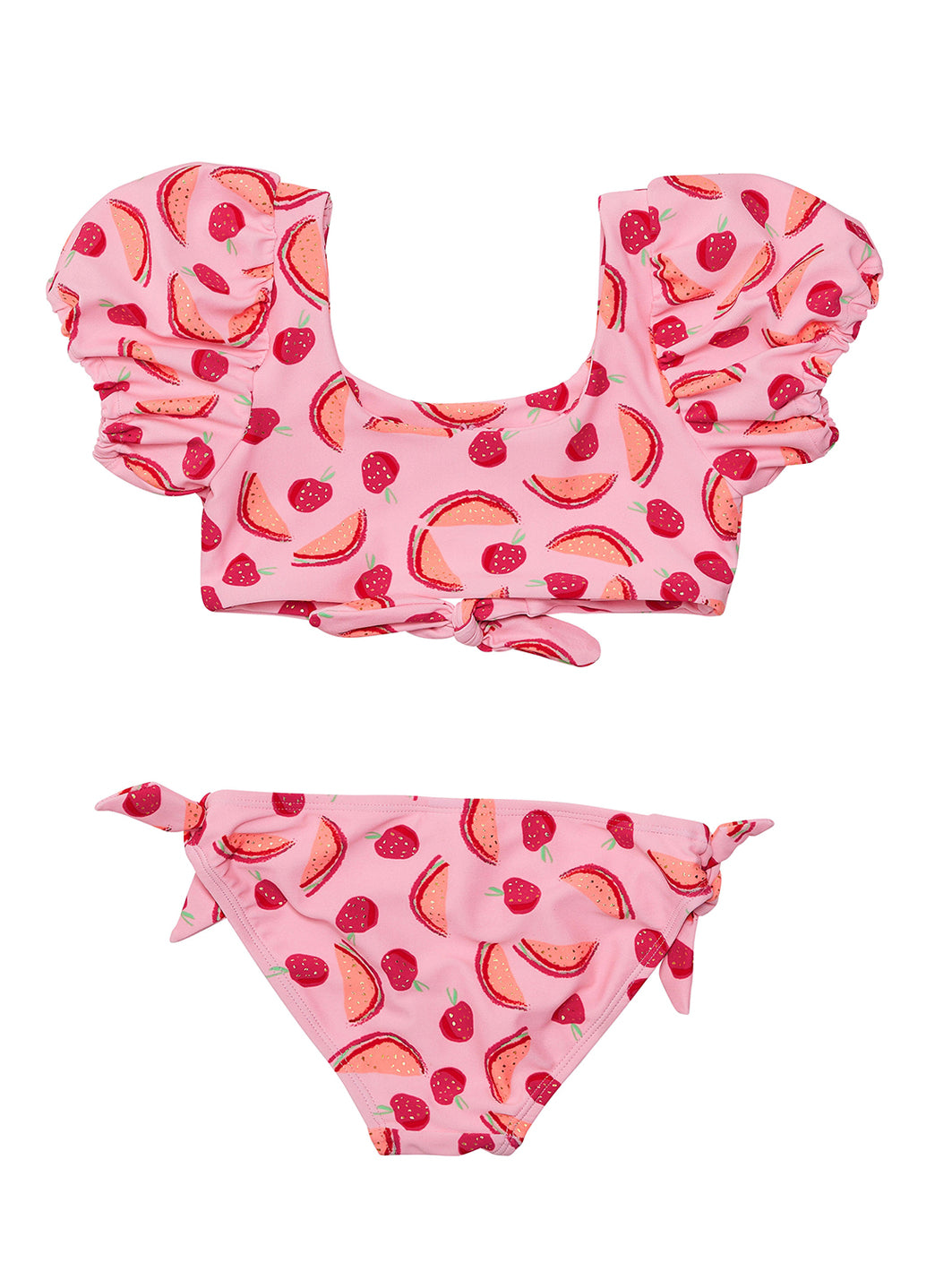 Snapper Rock Girls' Berry Sweet Knot Front Two Piece Bikini Set (Toddler, Little Kid, Big Kid)、mySite、noshort