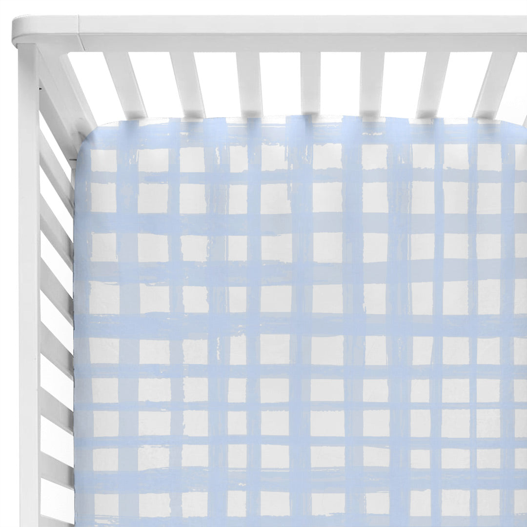  Baby Blue Plaid Crib Sheet、mySite、layawaytickets
