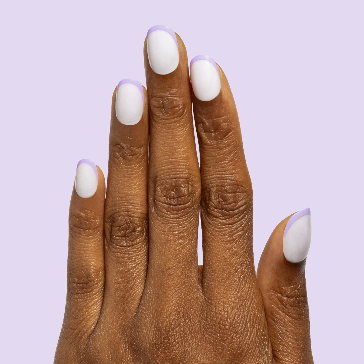 Tonal Lavender French | Extra Short | Round - Tab Press-On、mySite、solidvoid