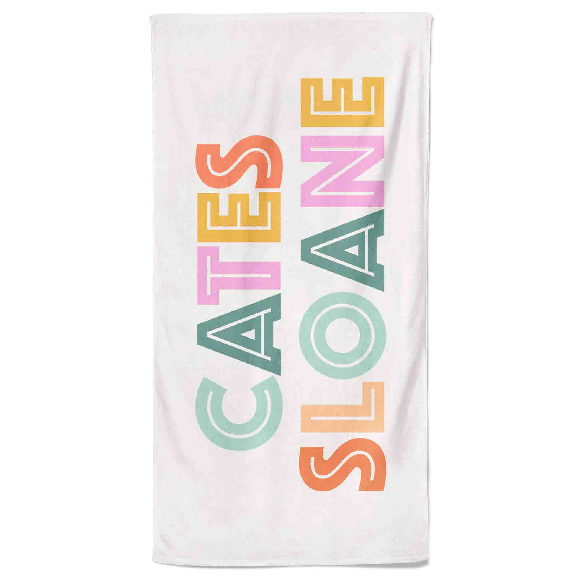  Colorful Outline Personalized Kids Beach Towel、mySite、layawaytickets