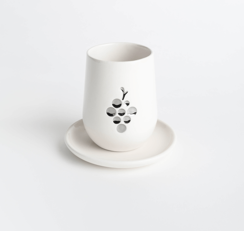 Fruit of the Vine Kiddush Cup by Yahalomis - Silver、mySite、topwebapps
