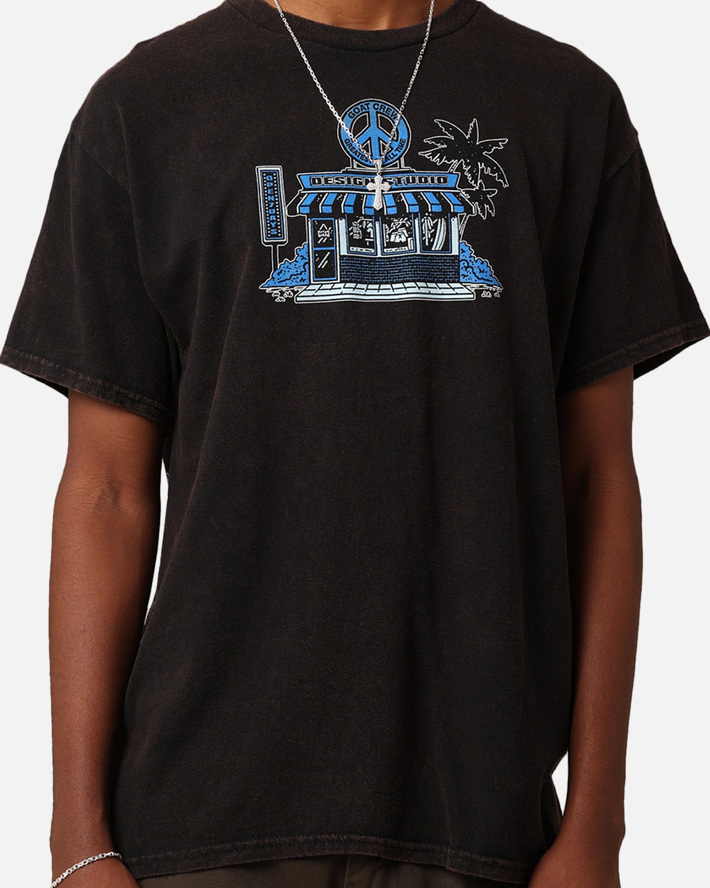 Goat Crew Design Studios Peace T-Shirt Black Wash、mySite、zt4zffjzw