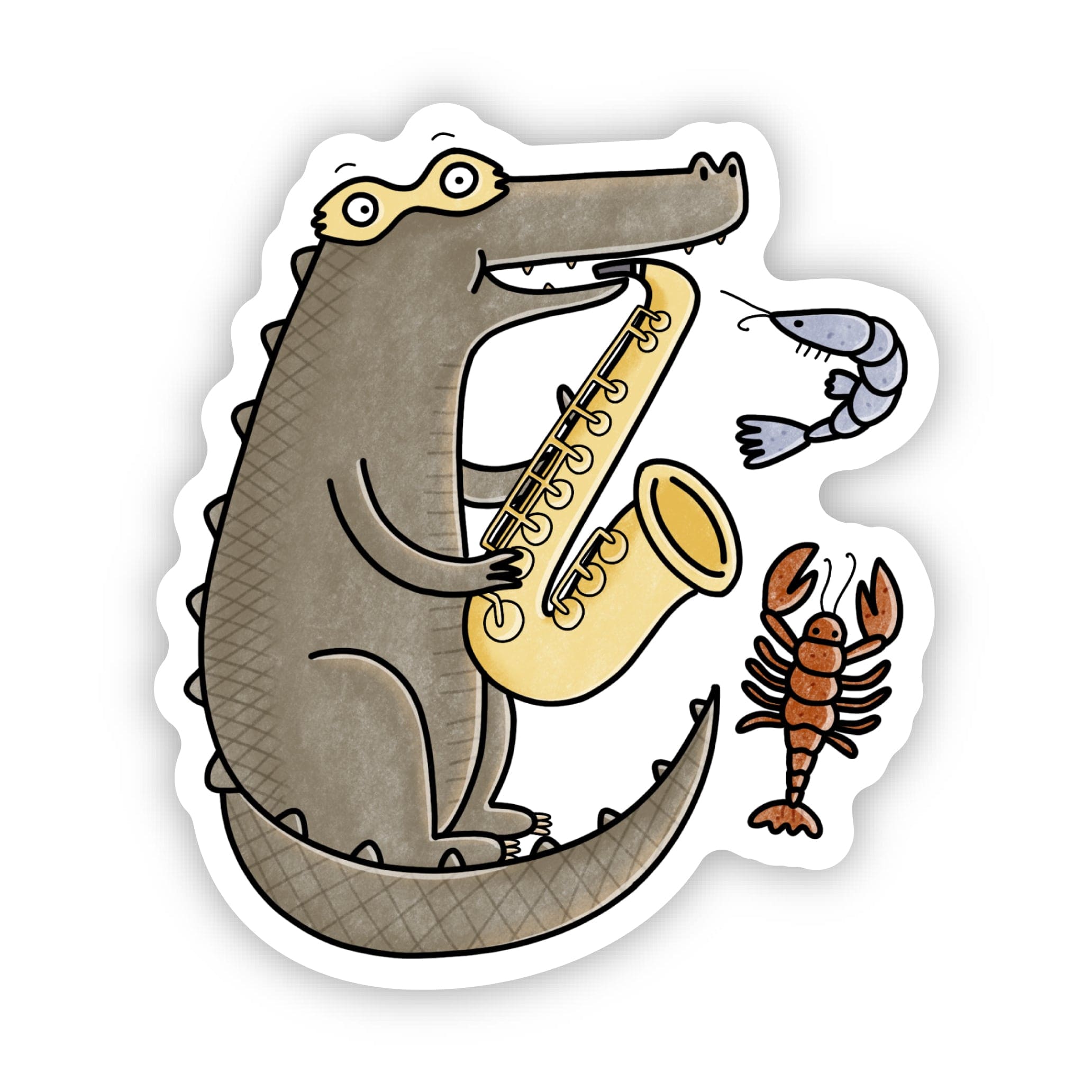  Mardi Gras Jazz Alligator Louisiana Sticker、mySite、ghnorth