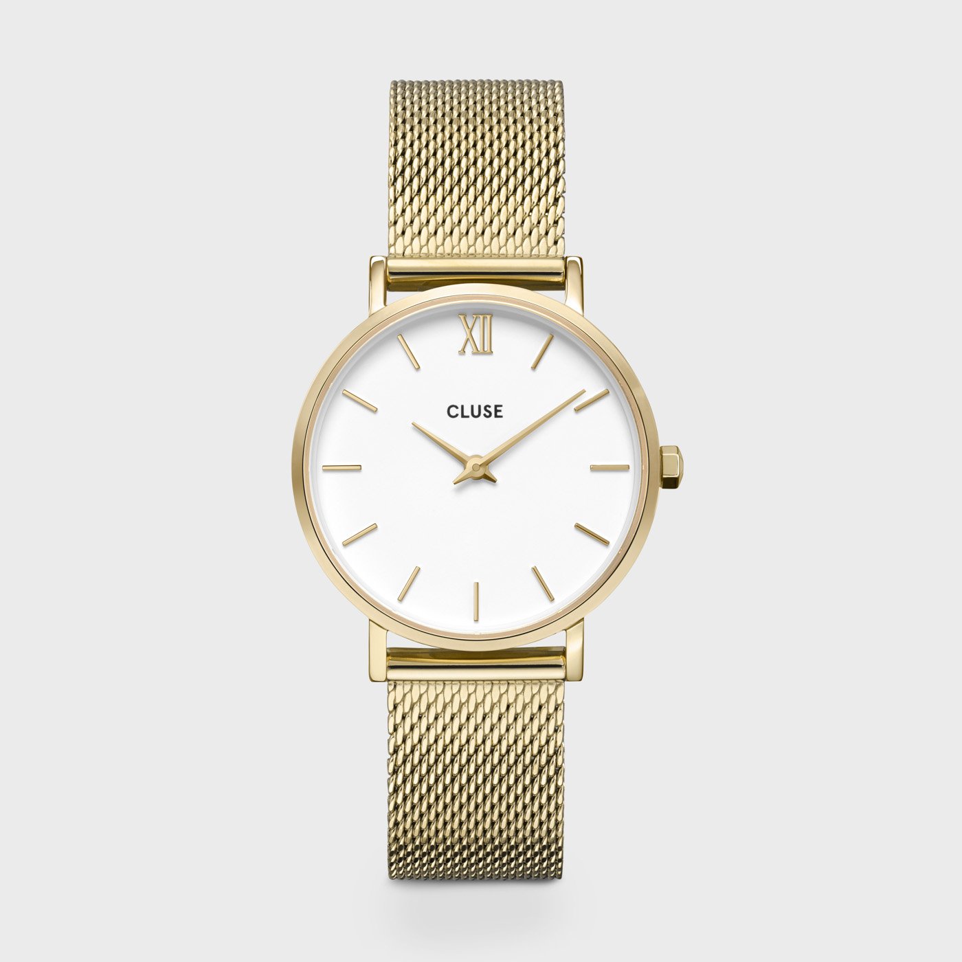 Gift Box Minuit Watch Mesh, Gold Colour & Grey Leather Strap、mySite、botmansion