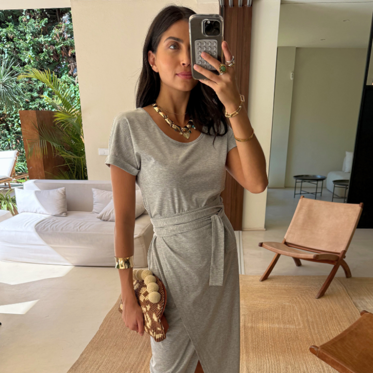 Grey Jesse Jersey Wrap Dress、mySite、solidvoid