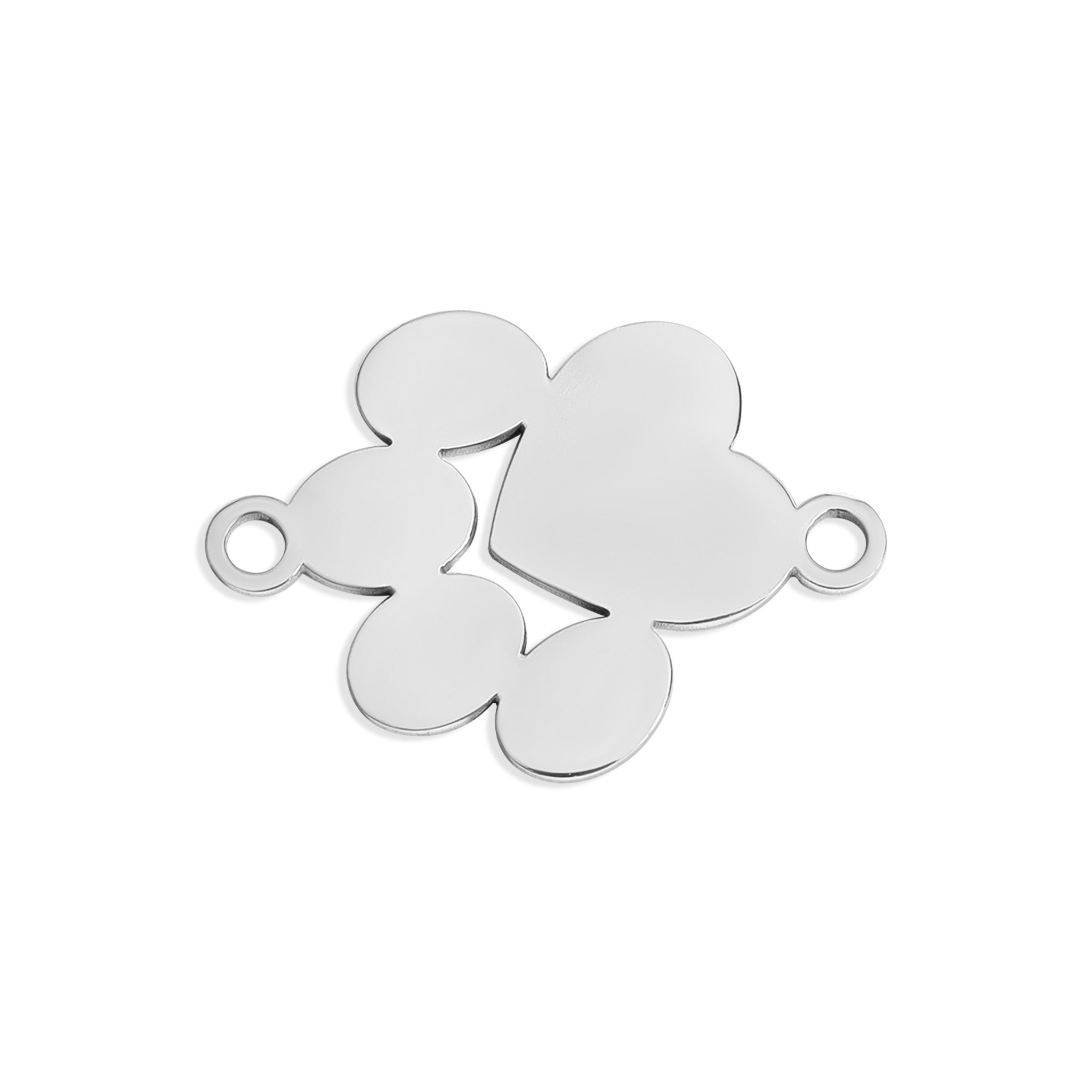 18K Gold PVD Stainless Steel Blank Engravable Paw Print Connector Charm / PDL0137、mySite、dreamappss