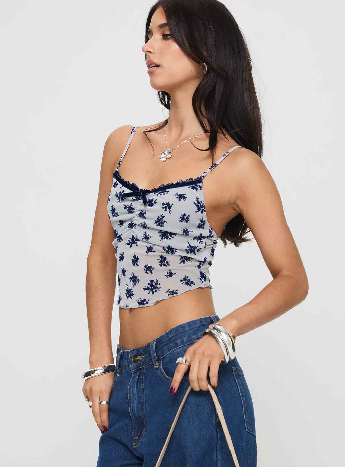 Norde Top Floral Cluster Pale Grey、mySite、solidvoid