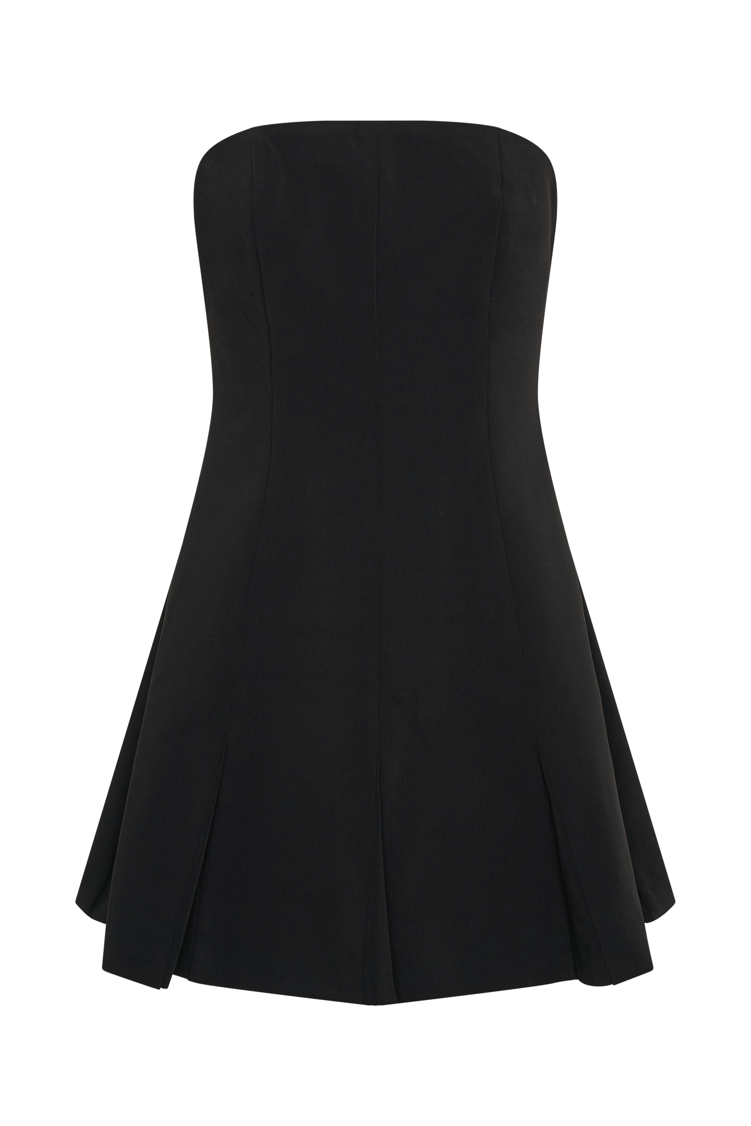 Indiana Strapless Suiting Mini Dress - Black、mySite、solidvoid