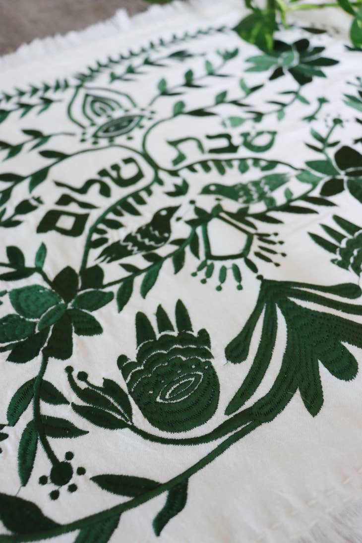 Handmade Linen Challah Cover - Green、mySite、topwebapps